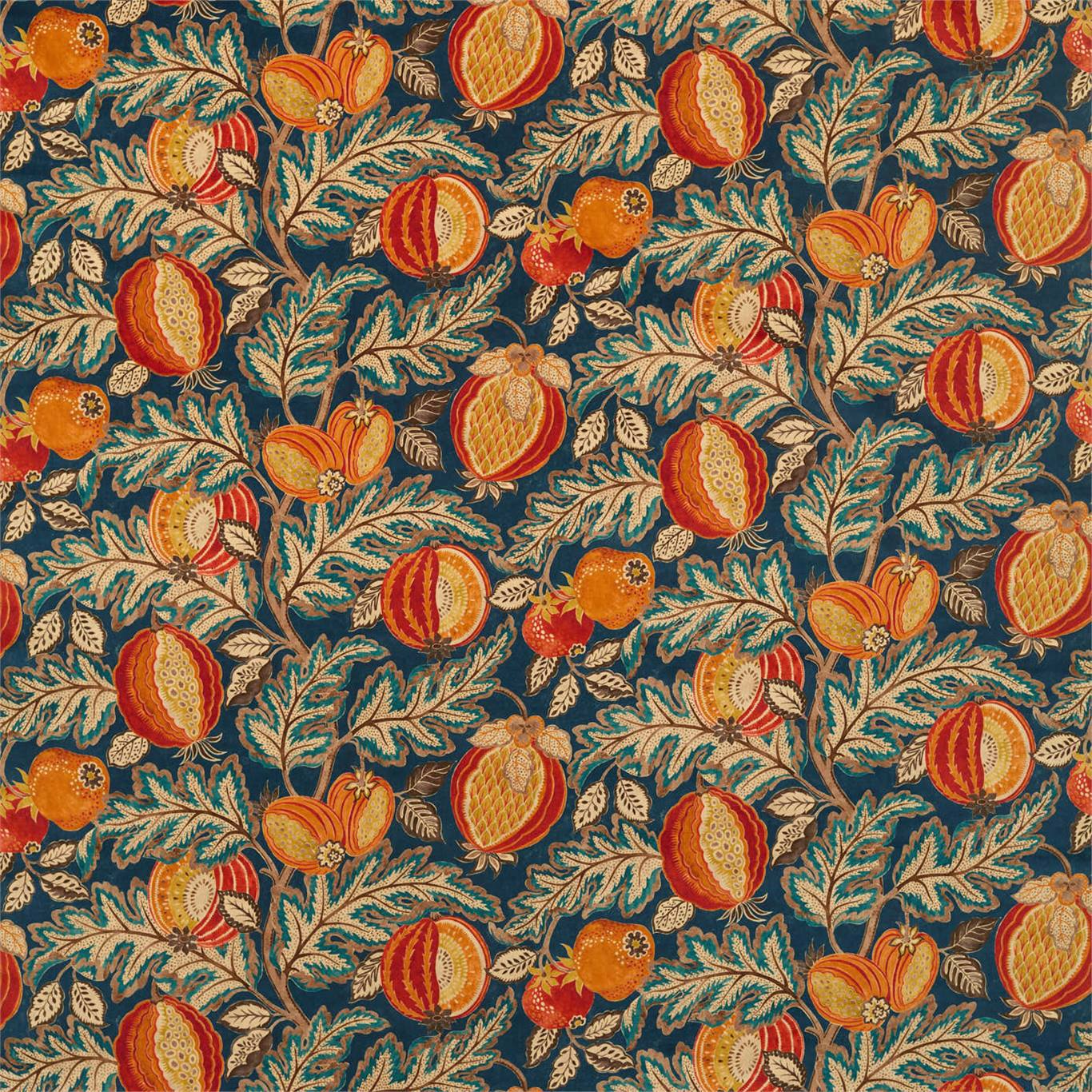 Cantaloupe Velvet Tumeric/Indigo Fabric by SAN