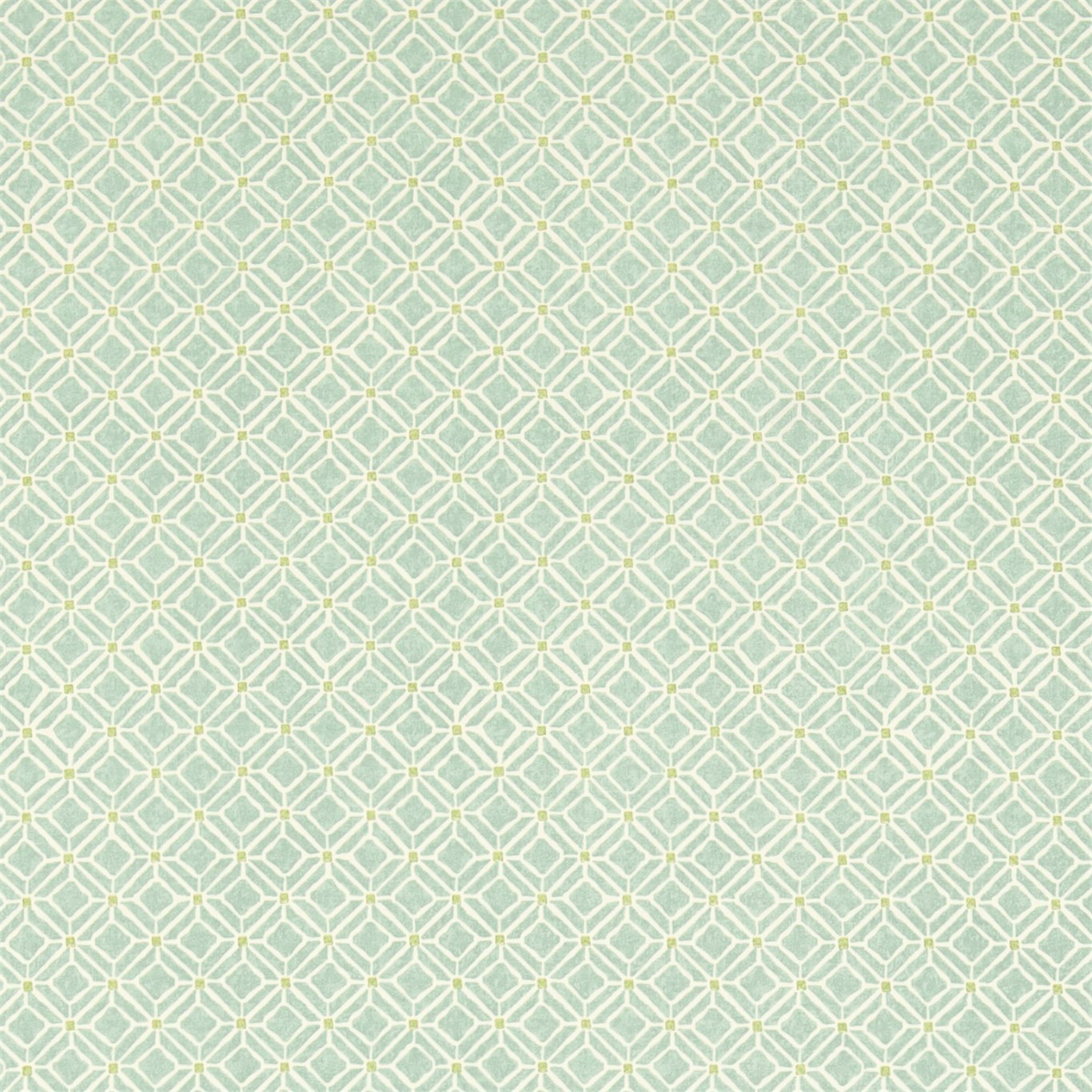 Fretwork Aqua/Lime Fabric by SAN