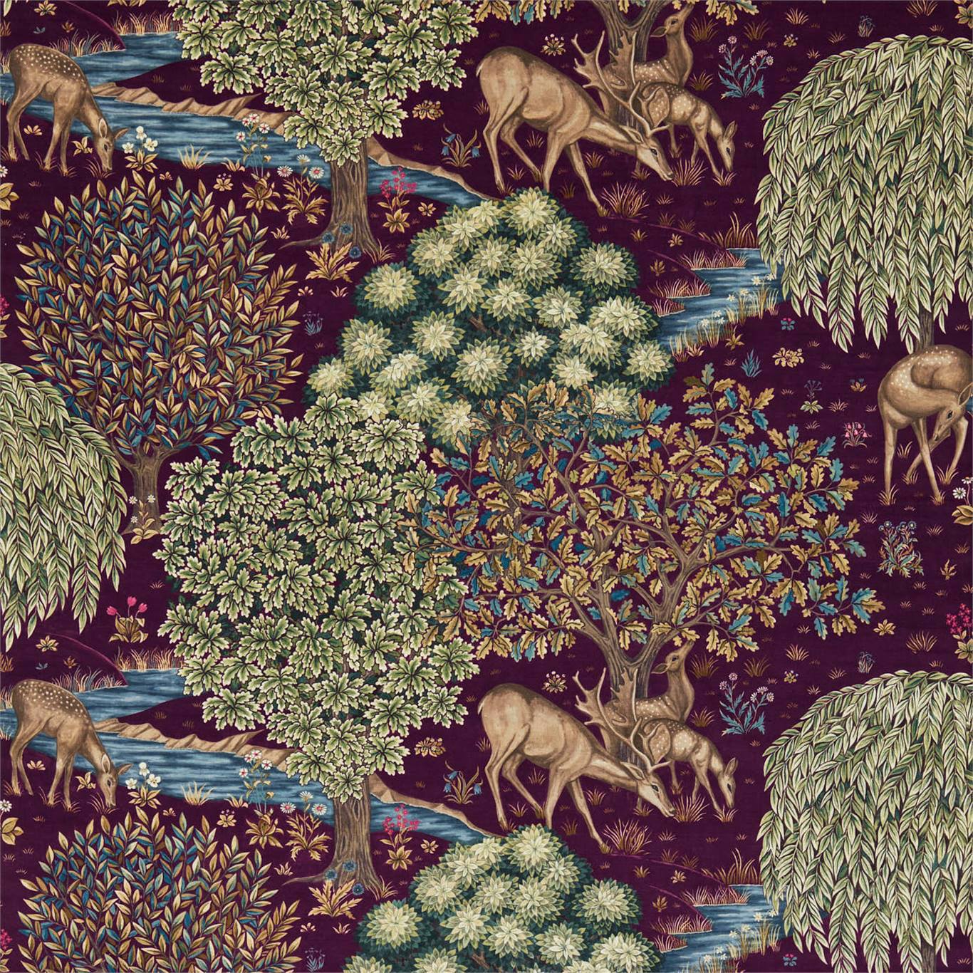 The Brook Tapestry Tapestry Red Fabric by MOR