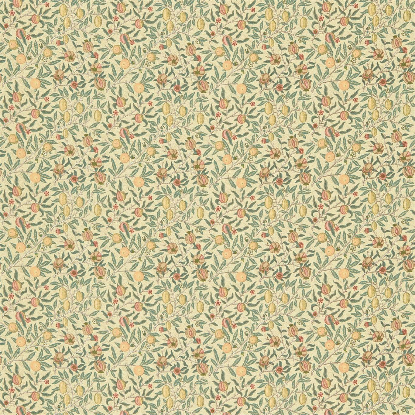 Fruit Minor Ivory/Teal Fabric by MOR