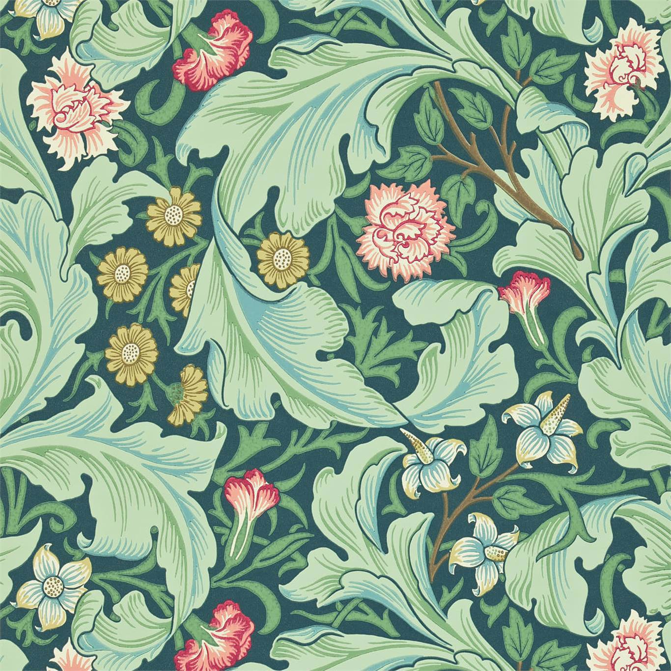 Leicester Woad/Sage Wallpaper | Morris & Co by Sanderson Design