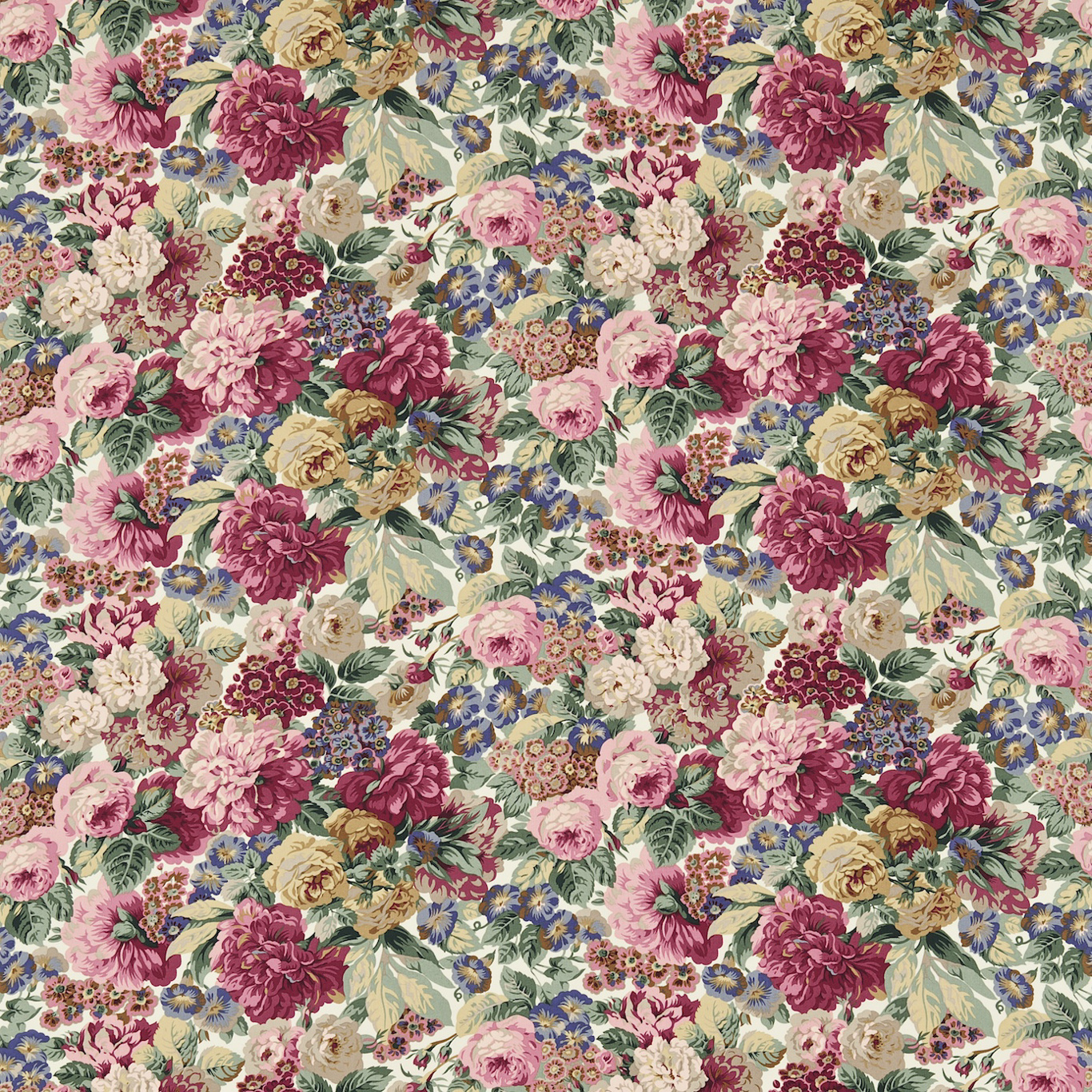 Rose & Peony Red Fabric by SAN