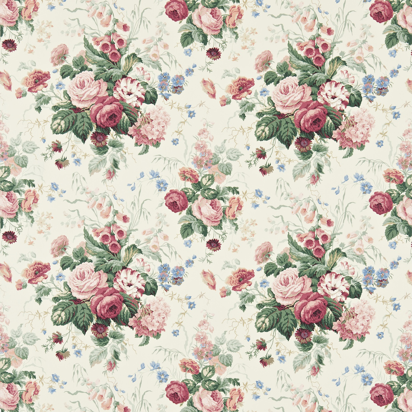 Stapleton Park Pink/Green Fabric by SAN