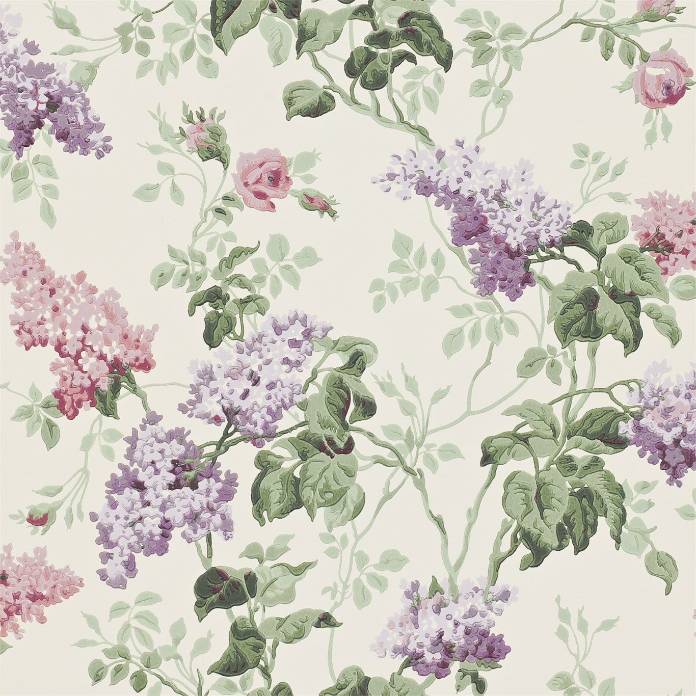 Sommerville Pink / White Wallpaper by SAN