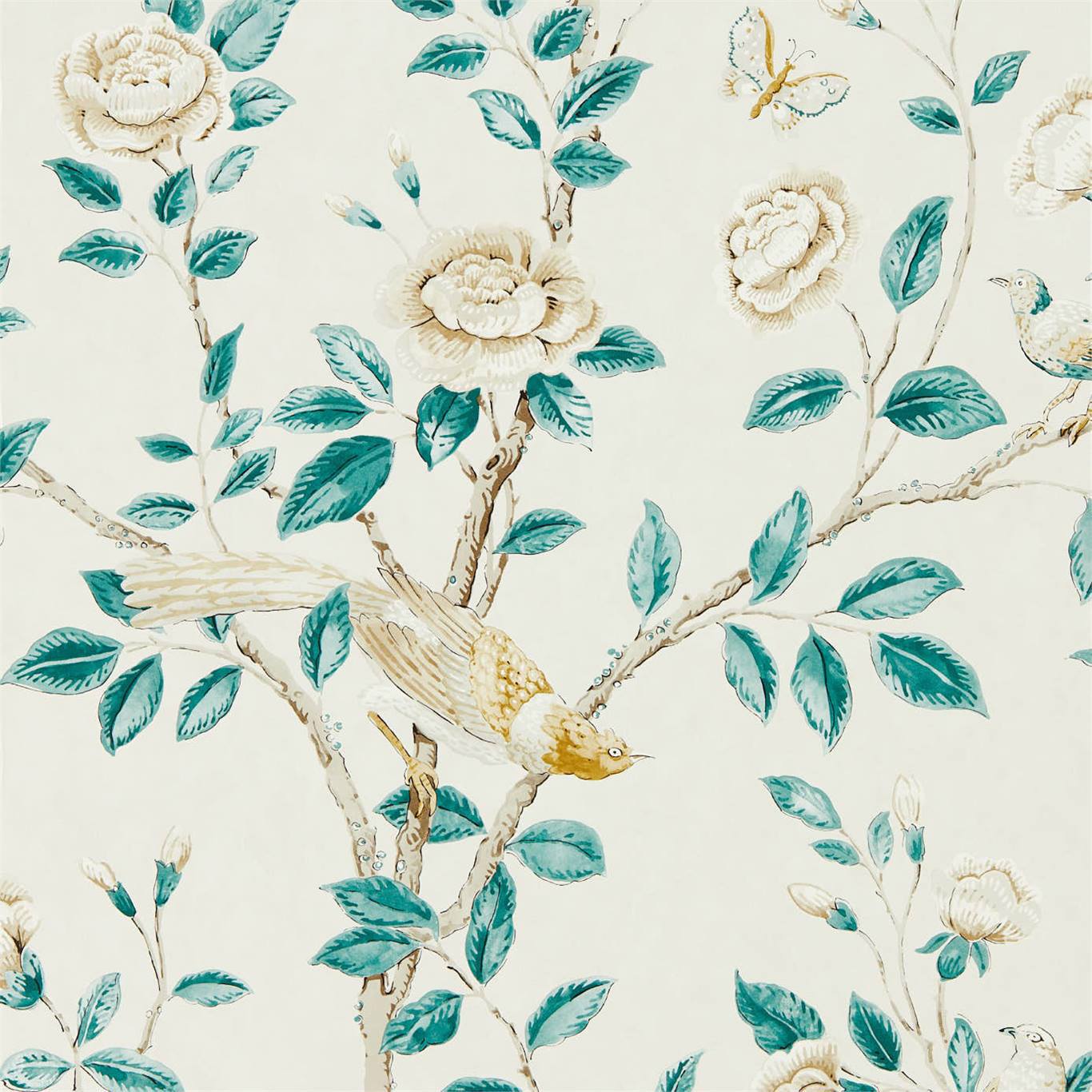 Andhara Teal/Cream Wallpaper by SAN