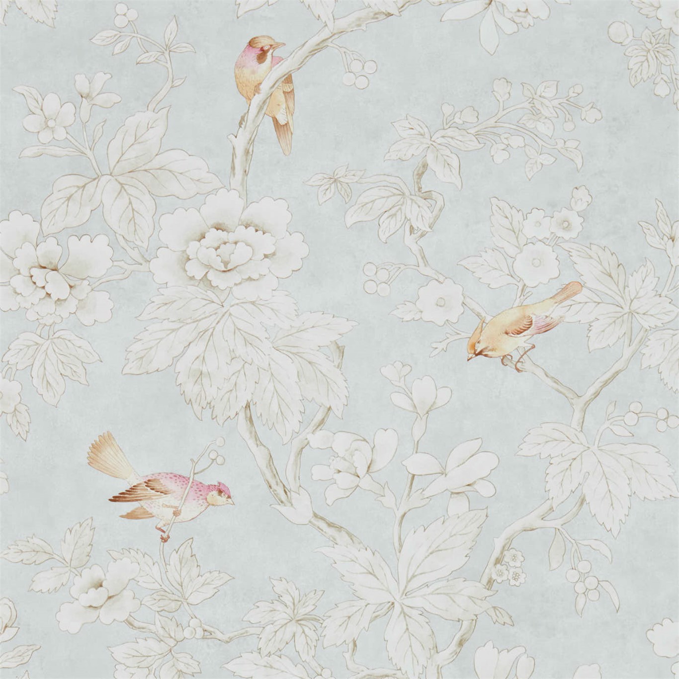 Chiswick Grove Silver Wallpaper by SAN