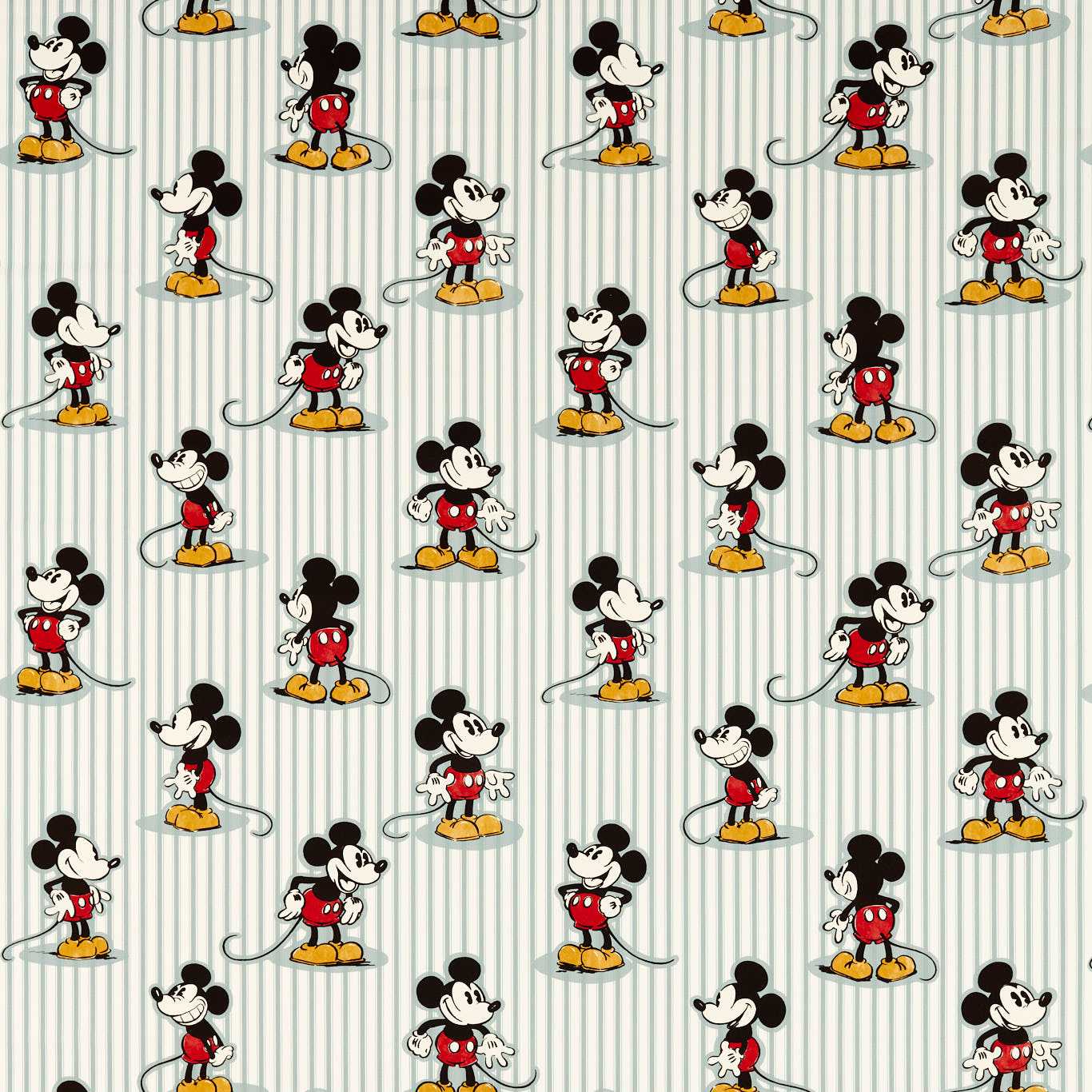 Mickey Stripe Sea Salt Fabric by SAN