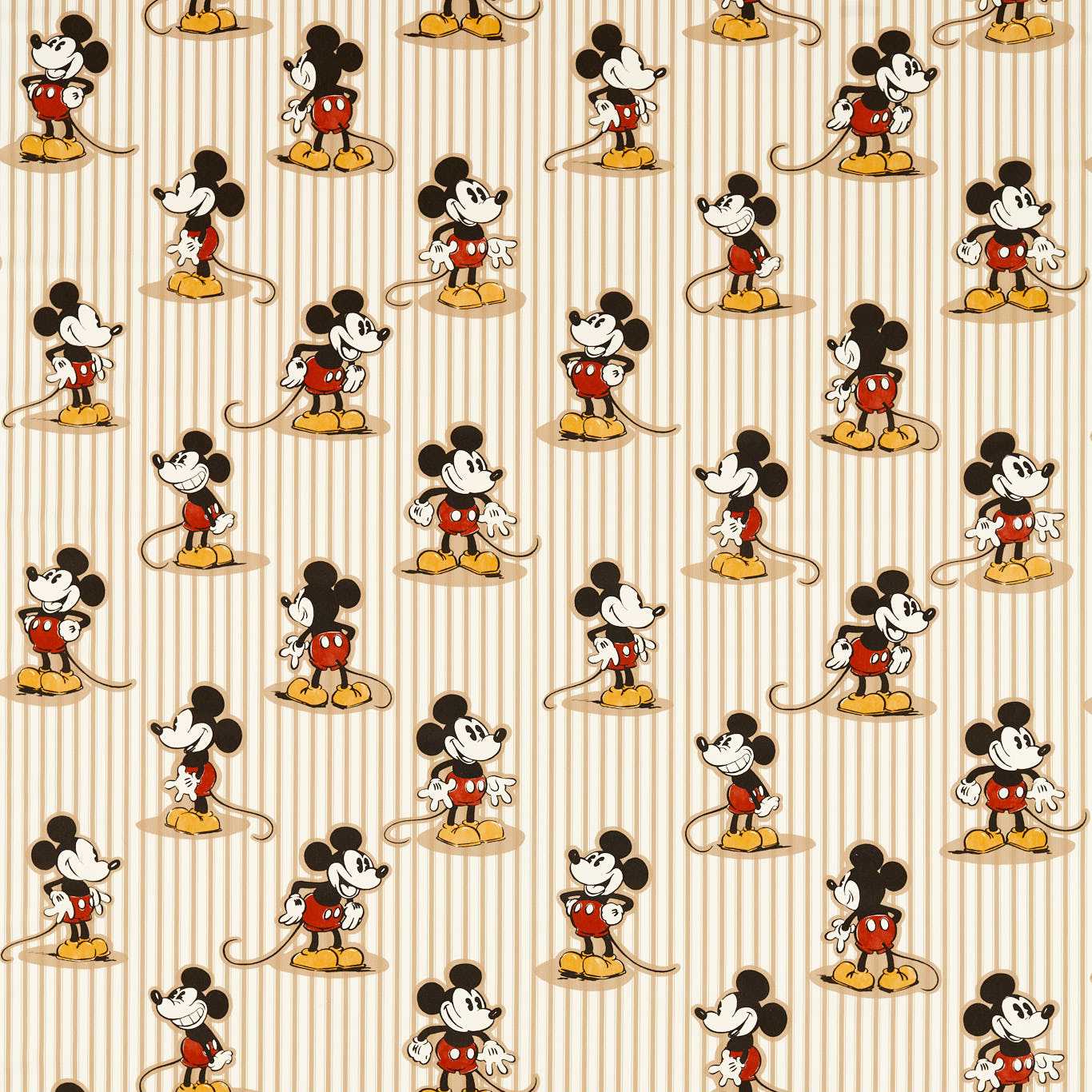 Mickey Stripe Peanut Fabric by SAN