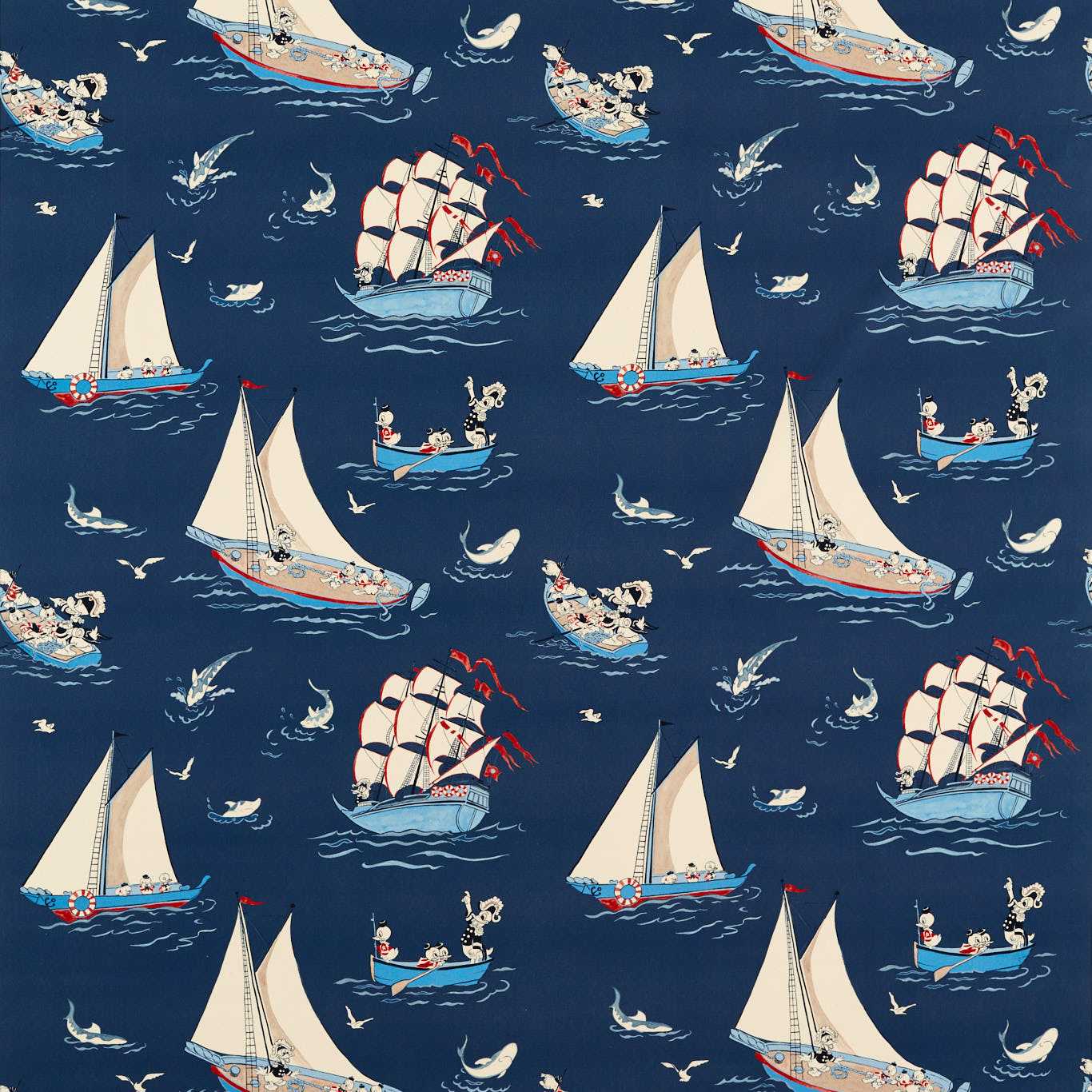 Donald Nautical Night Fishing Fabric by SAN