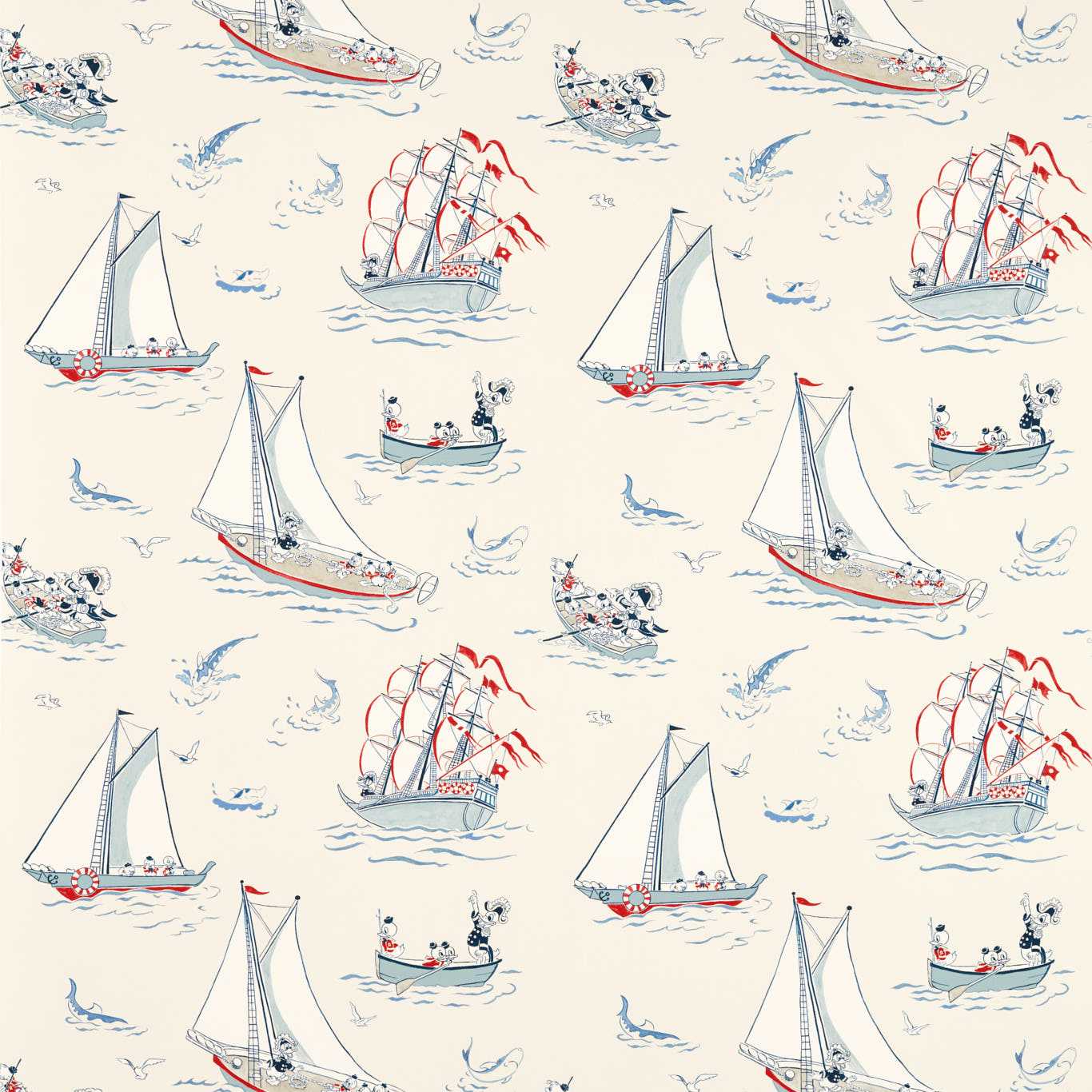 Donald Nautical Sea Salt Fabric by SAN