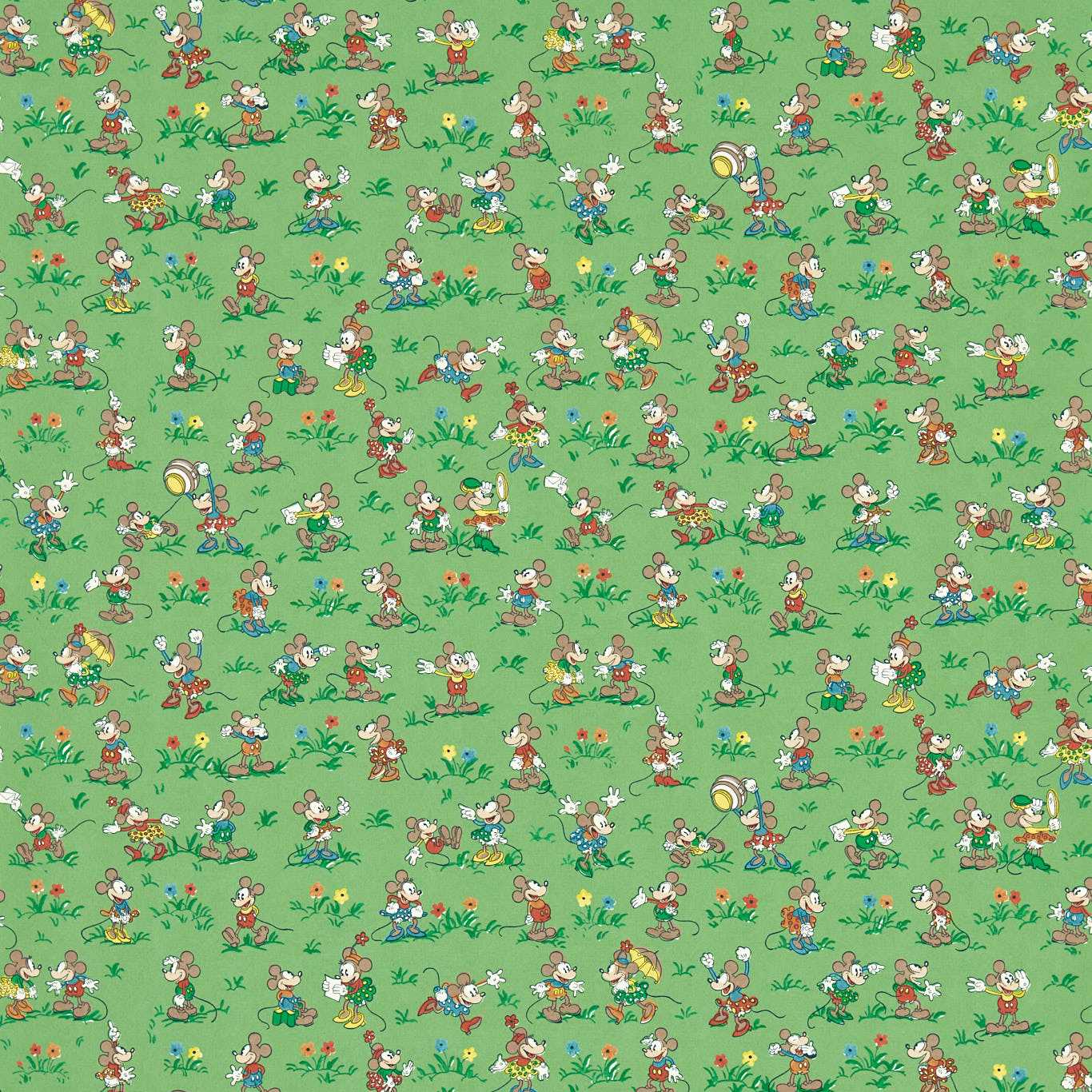 Mickey & Minnie Gumball Green Wallpaper by SAN