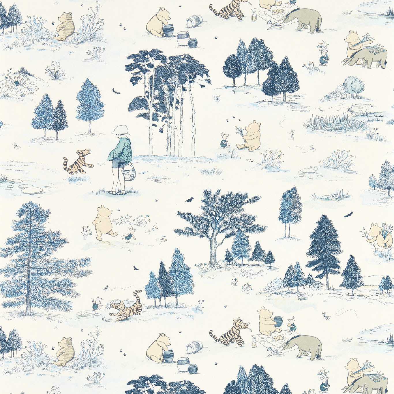 Winnie The Pooh Bonbon Blue Wallpaper by SAN