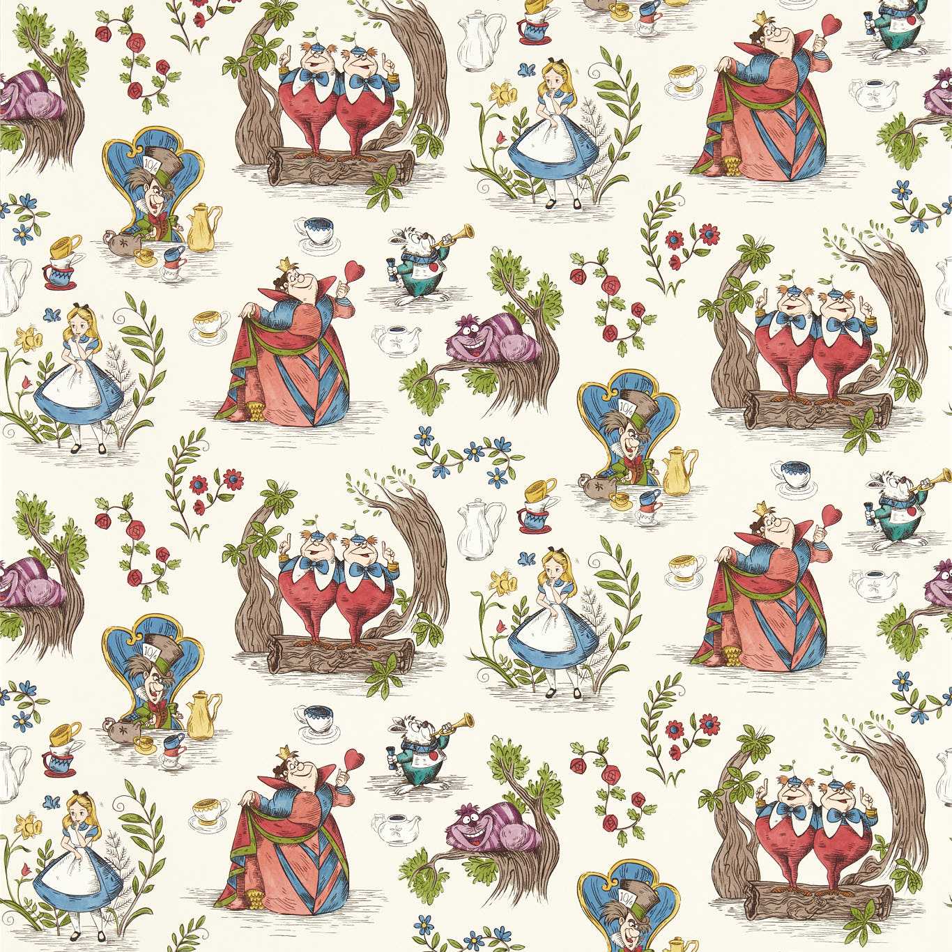 Alice In Wonderland Hundreds & Thousands Wallpaper | Sanderson by