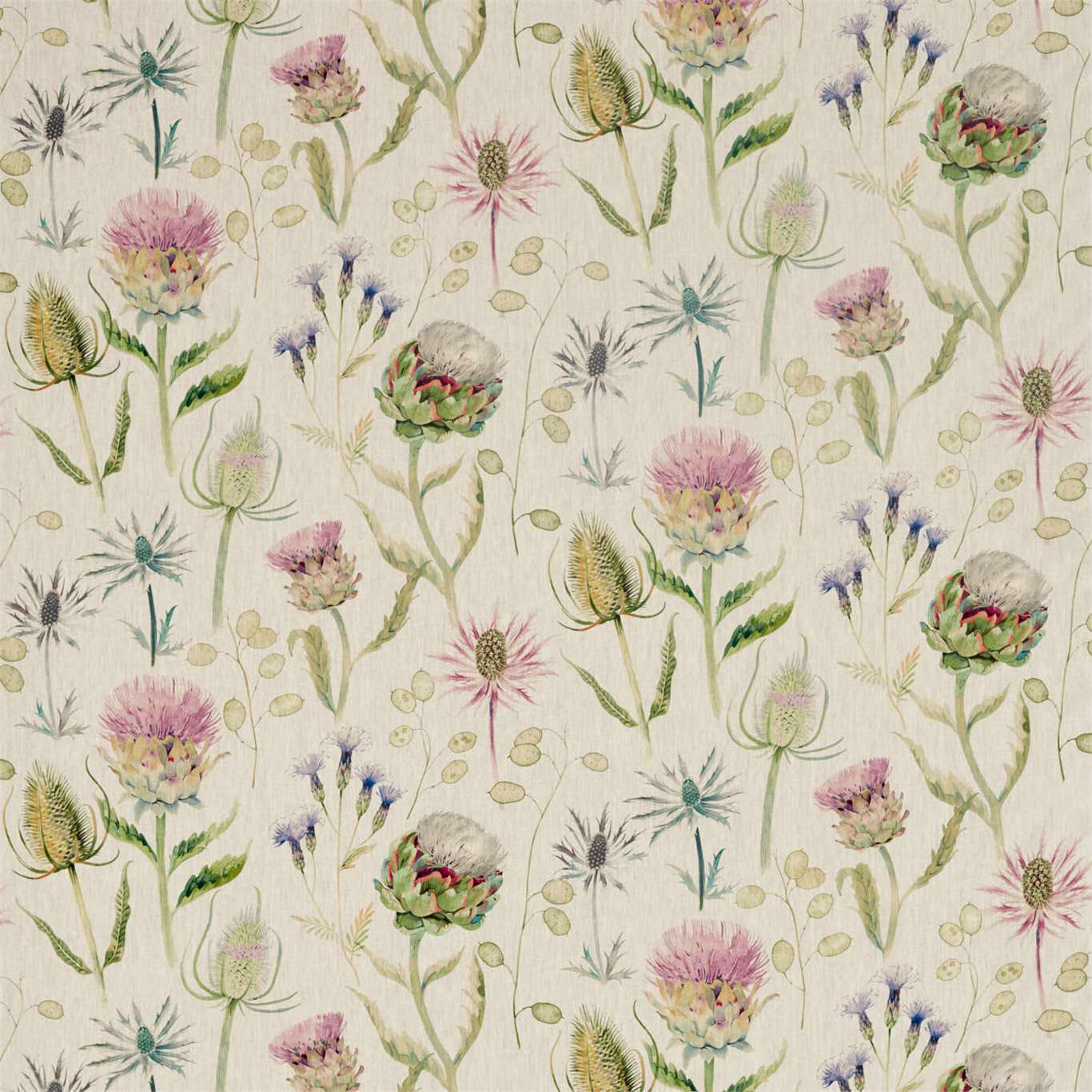 Thistle Garden Linen Thistle/Fig Fabric by SAN