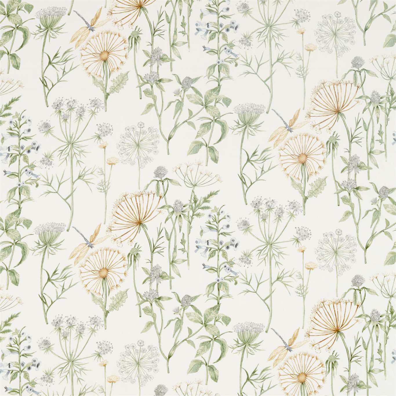 Wild Angelica Silver/Spring Leaf Fabric by SAN