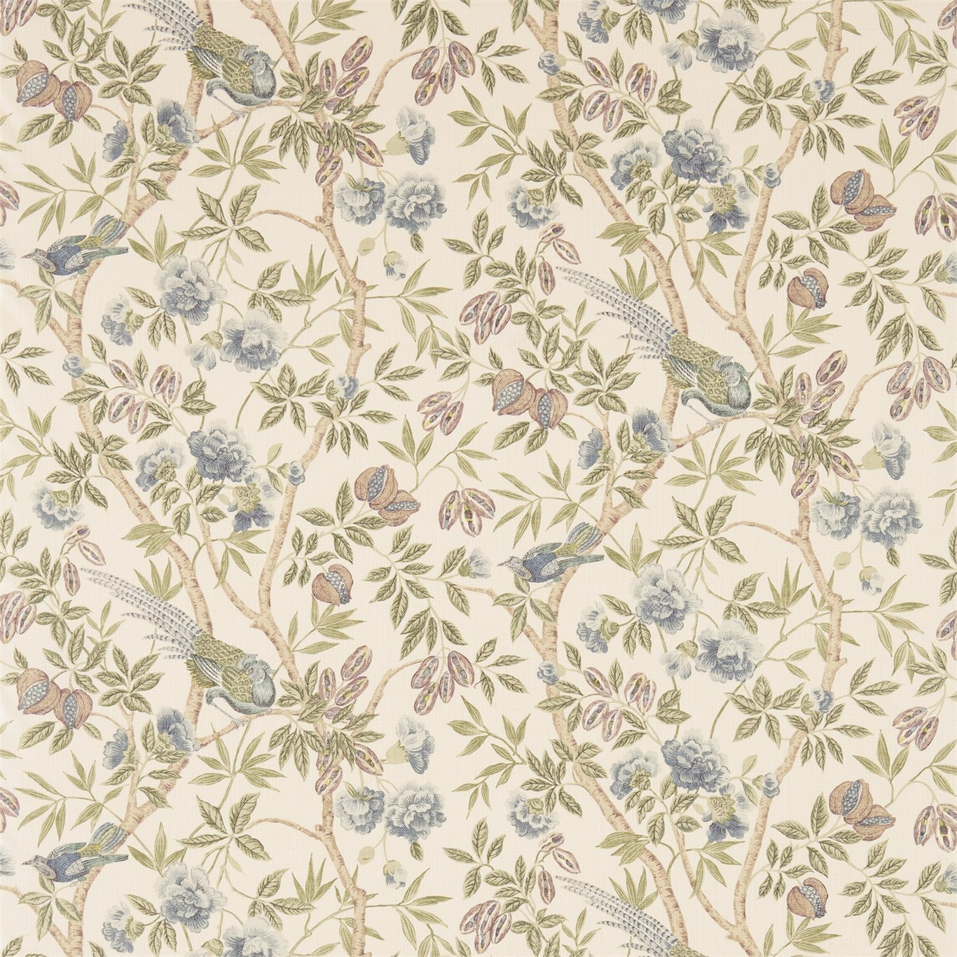 Abbeville Blue/Ivory Fabric by SAN