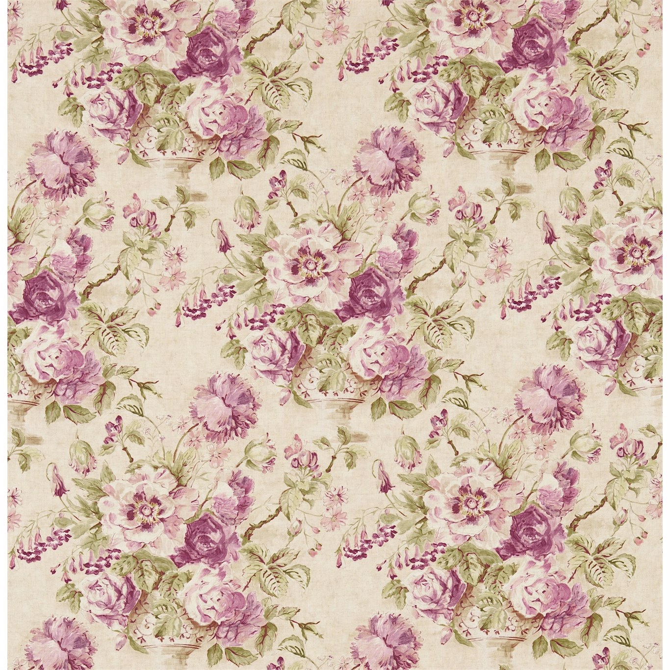 Giselle Bordeaux/Olive Fabric | Sanderson by Sanderson Design