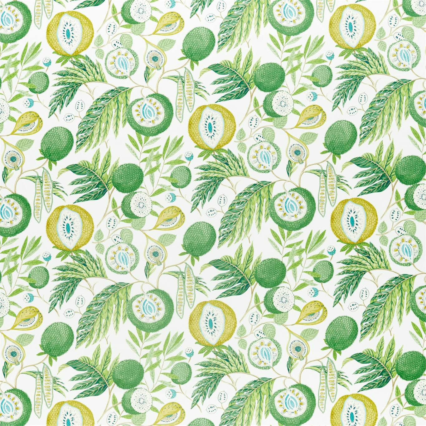 Jackfruit Jackfruit Botanical Green Fabric by SAN