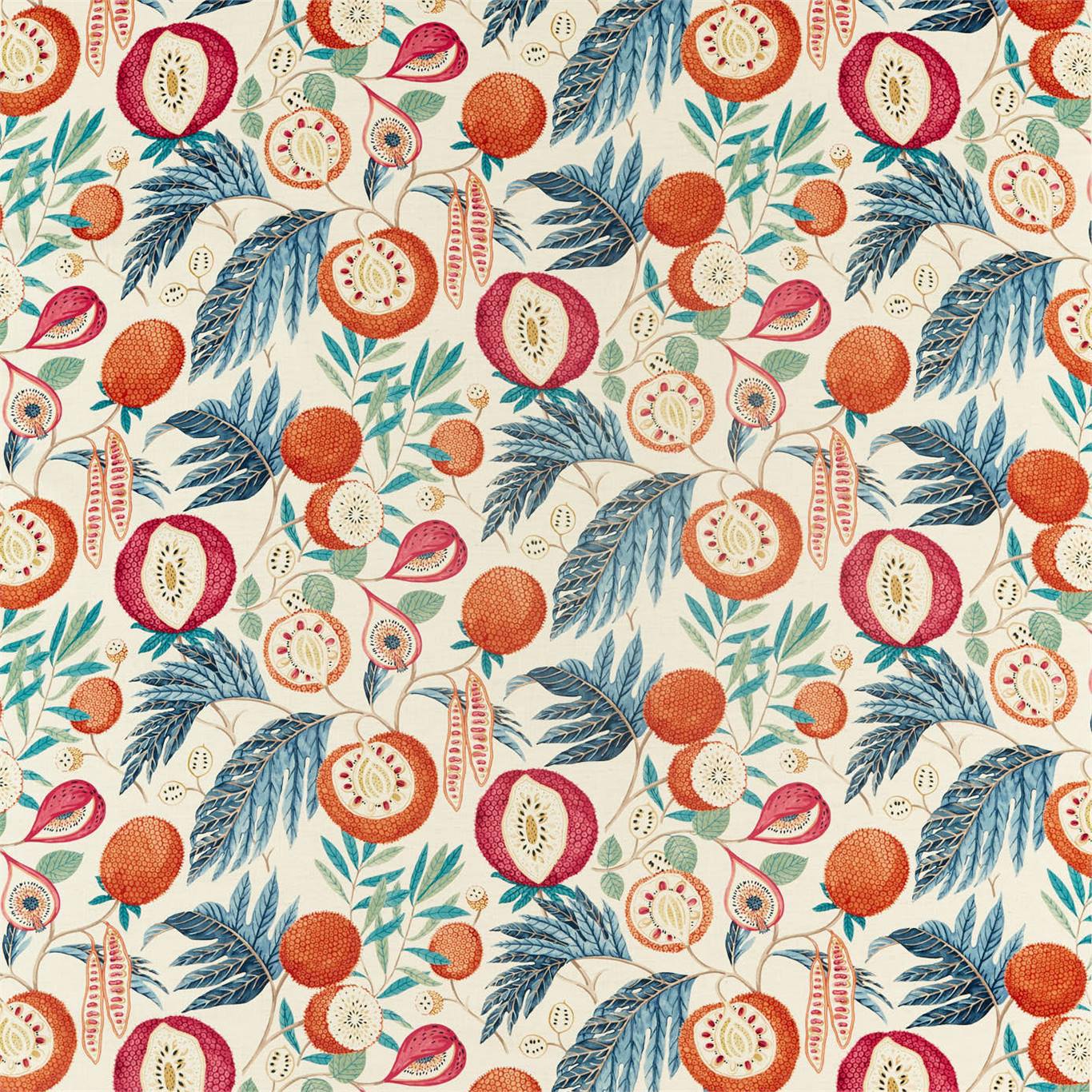 Jackfruit Jackfruit Indigo/Rambutan Fabric by SAN
