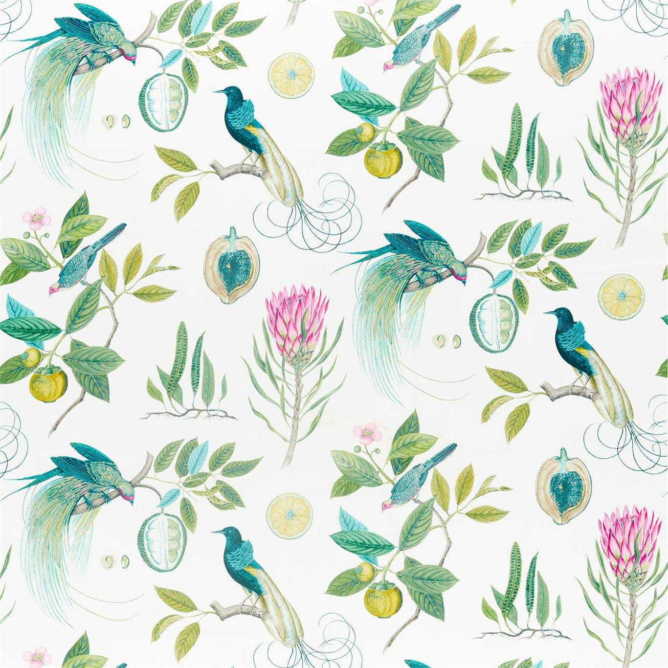 Paradesia Botanical Green Fabric by SAN