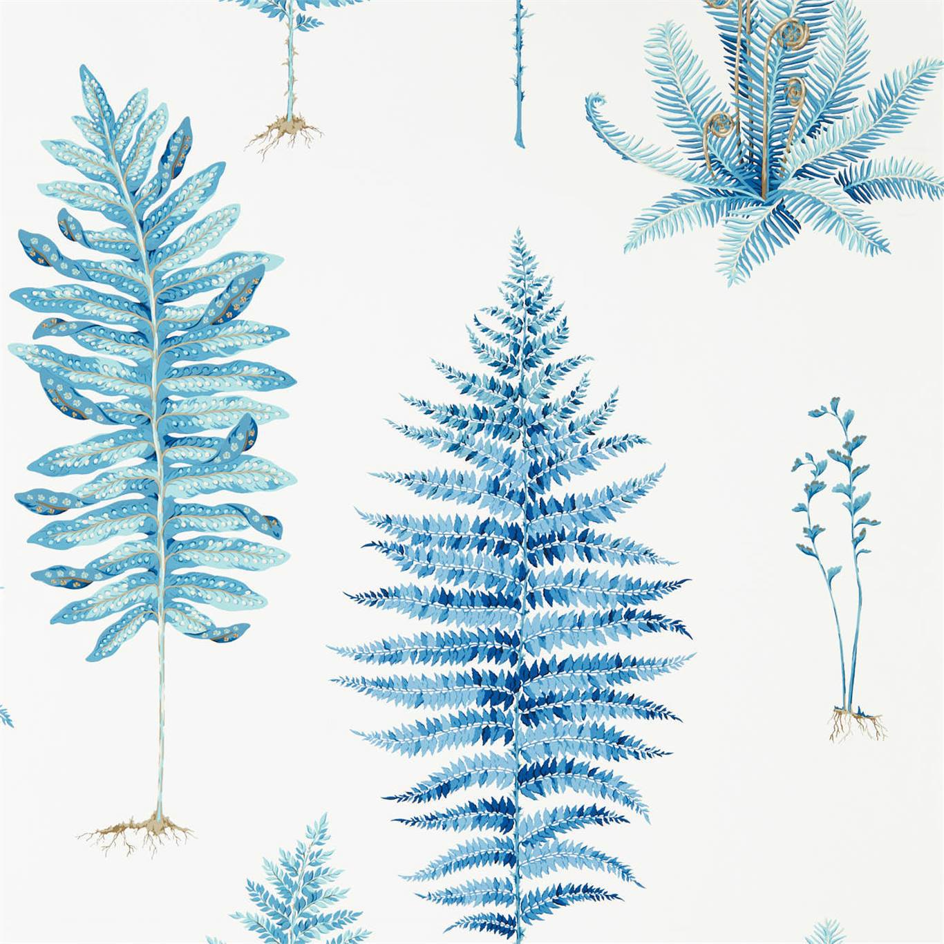 Fernery China Blue Wallpaper by SAN