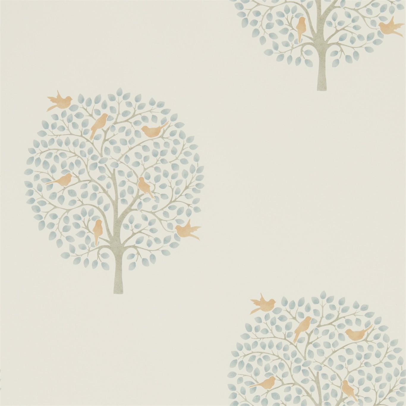 Bay Tree Copper/Denim Wallpaper by SAN