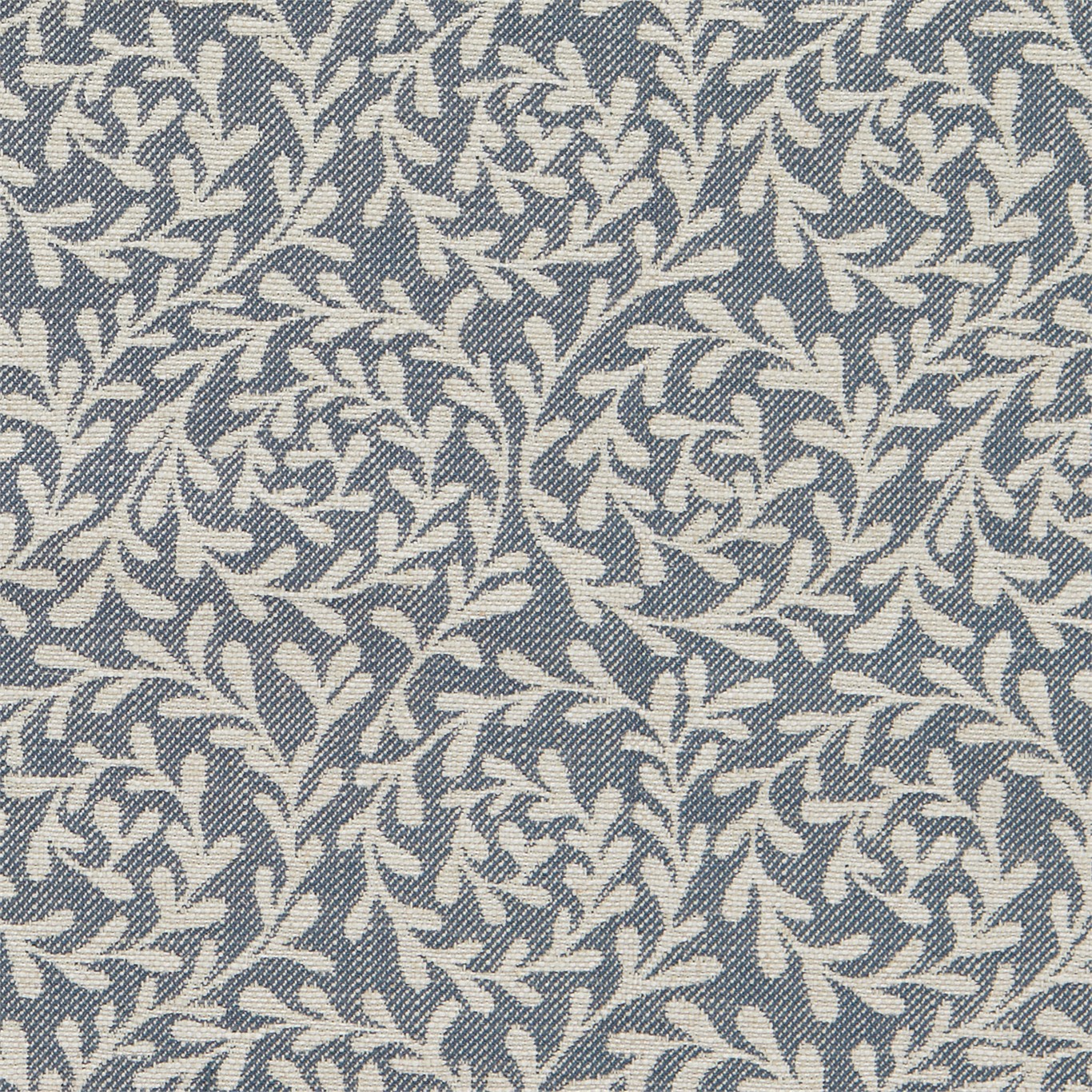 350cm Indigo/Blue Linen Mix Sanderson Curtain Fabric 'PAGODA RIVER' 3.6 METRES