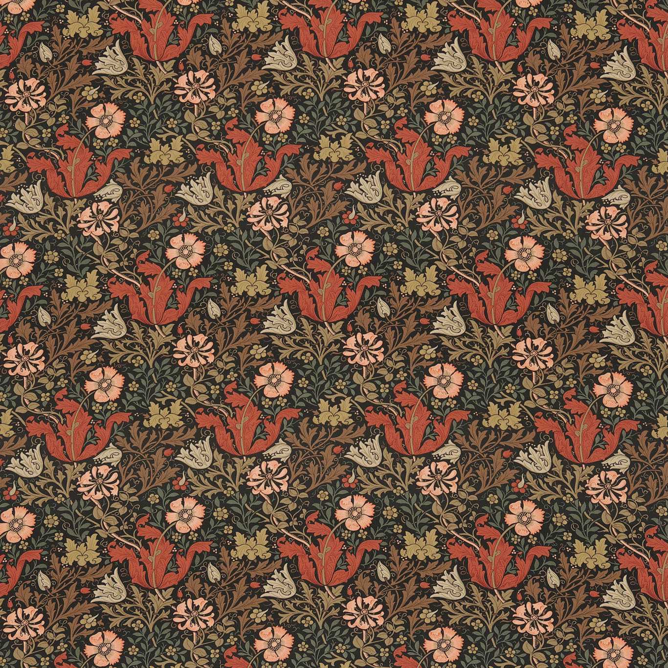 Compton Terracotta/Multi Fabric by MOR