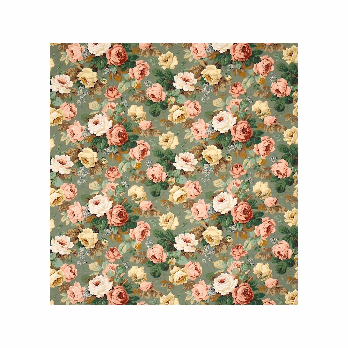 Chelsea Green/Coral Fabric by SAN