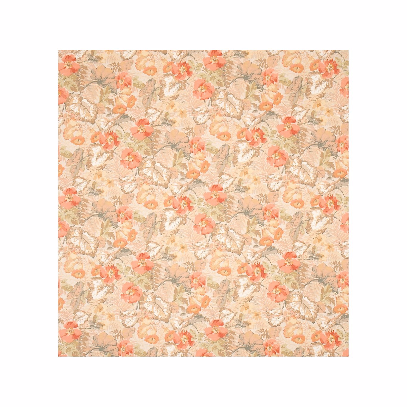Exbury White/Coral Fabric by SAN