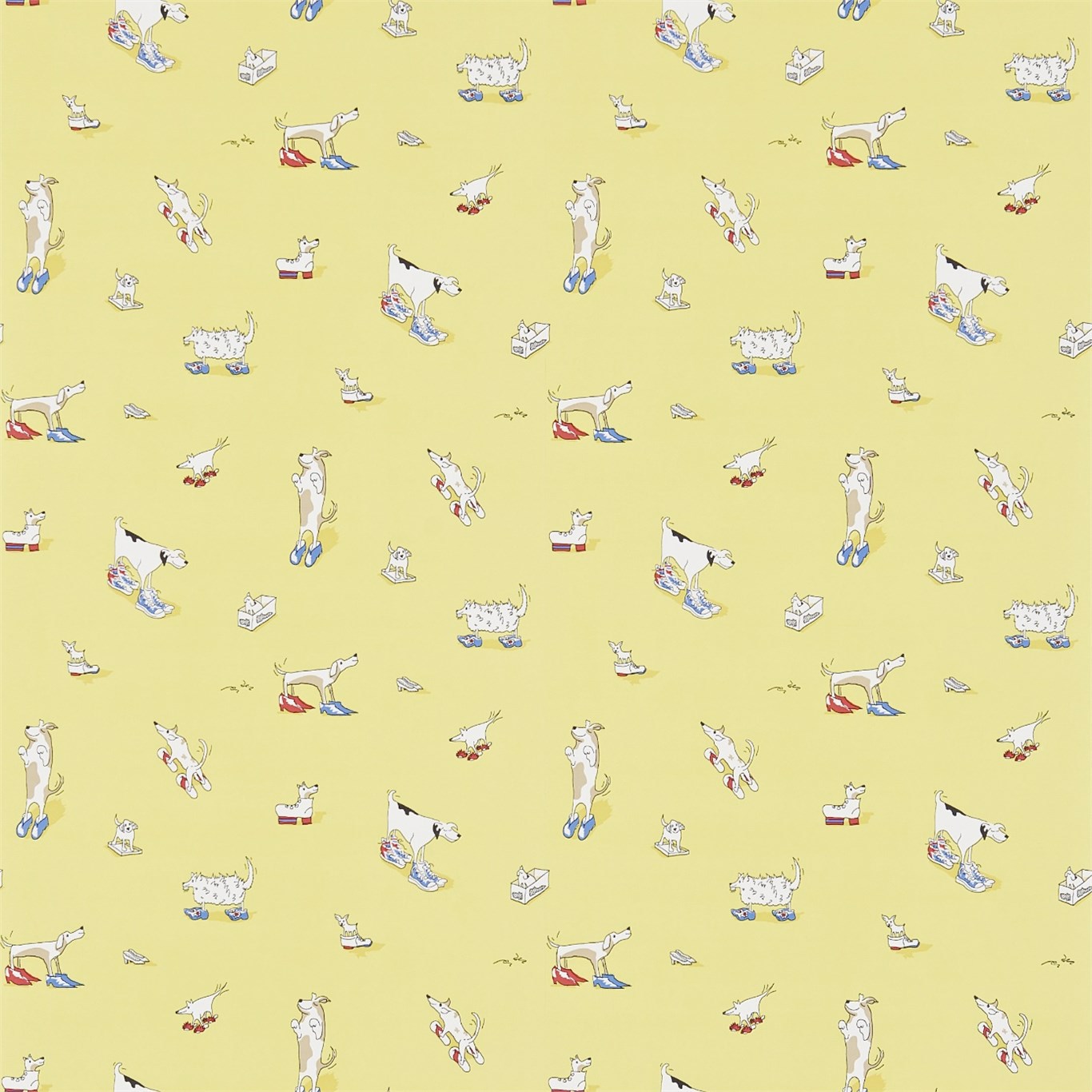Dogs In Clogs Yellow Wallpaper by SAN