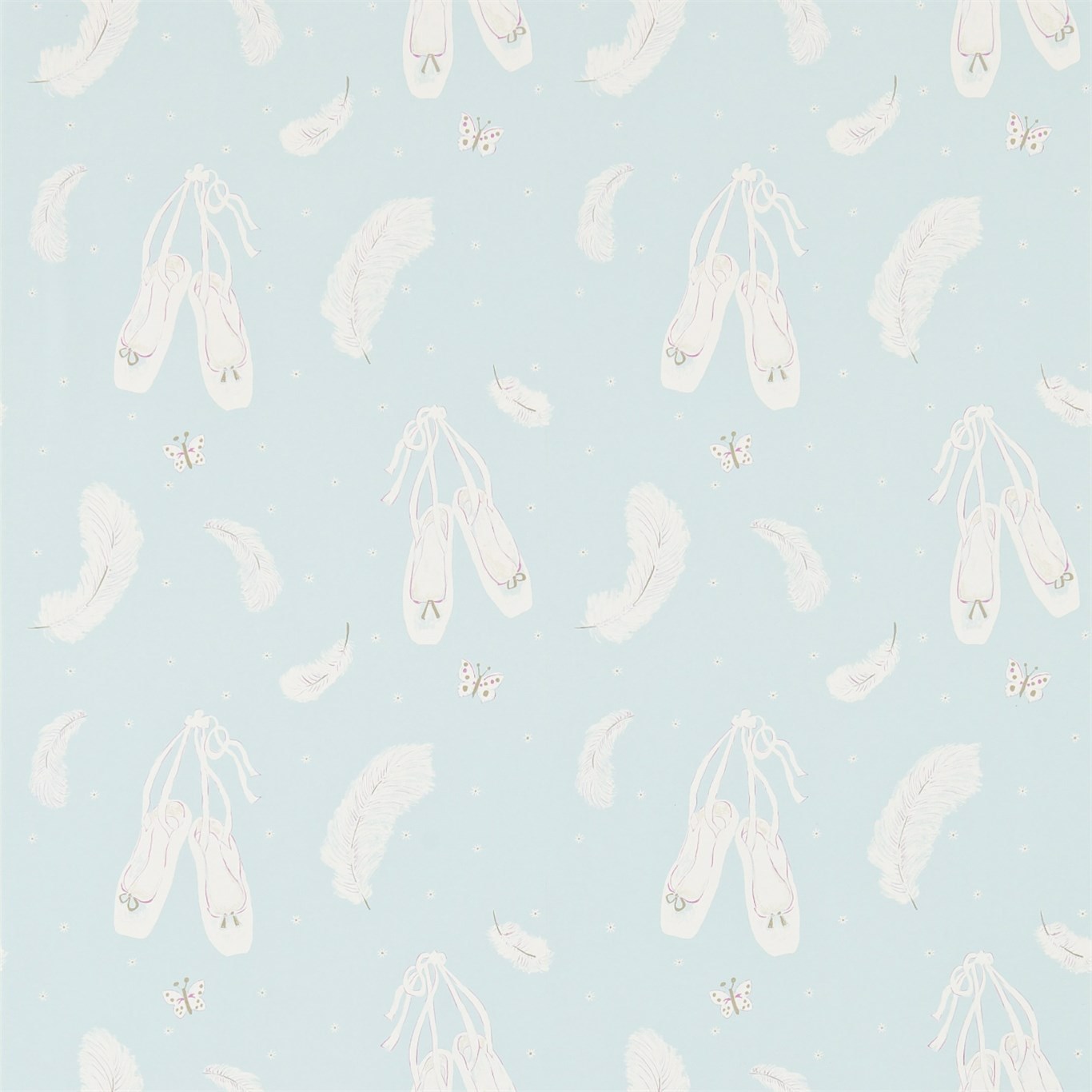 Ballet Shoes Duck Egg Wallpaper by SAN