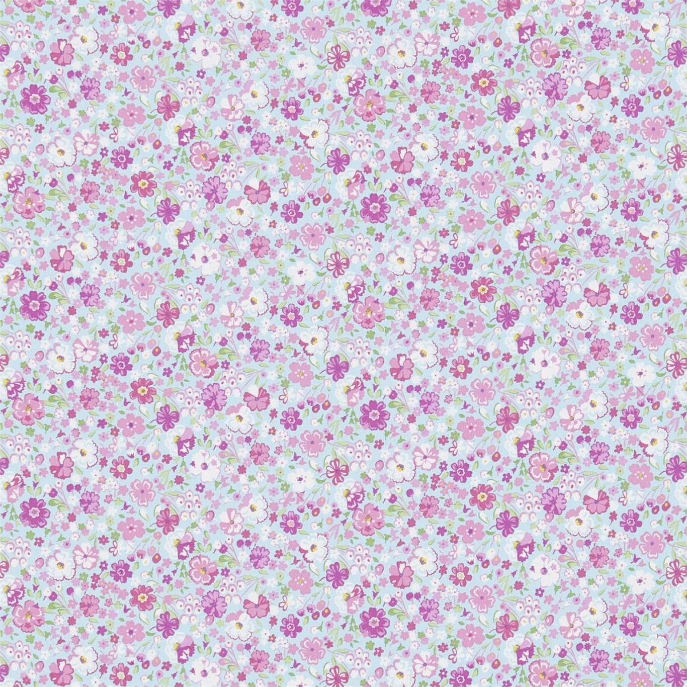 Posy Floral Pink/Sky Fabric by SAN