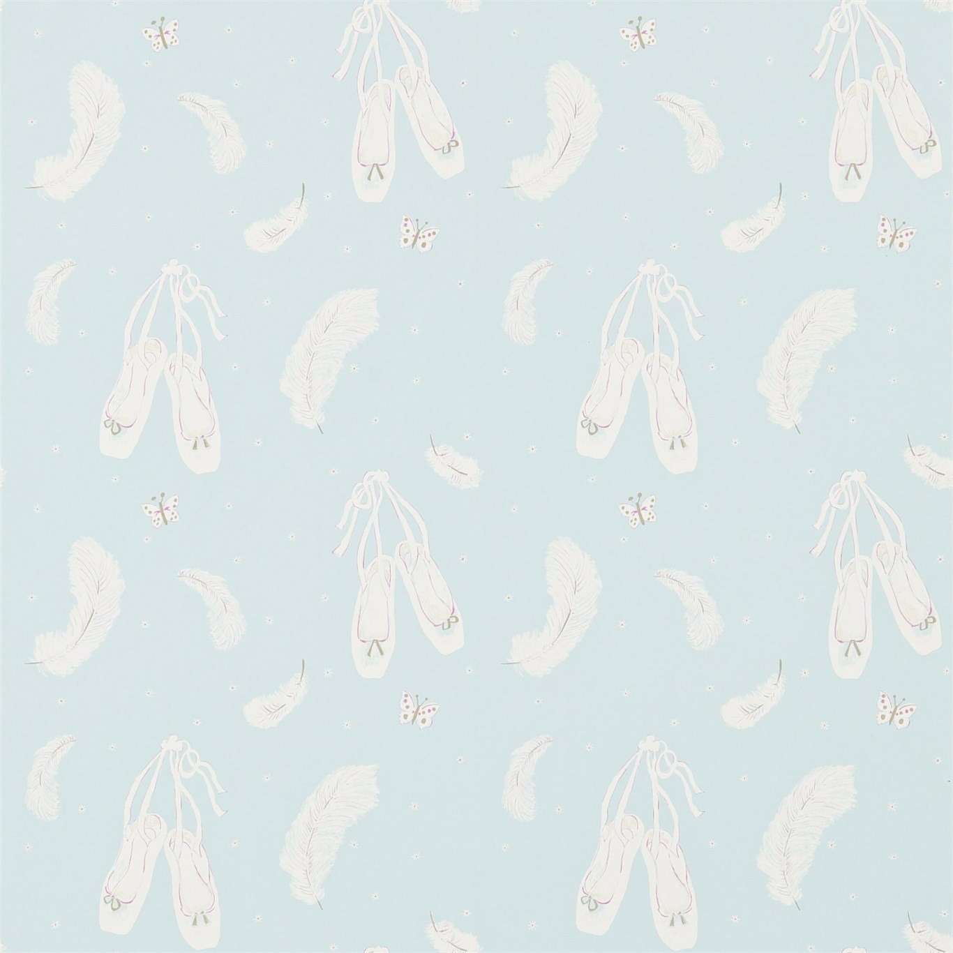 Ballet Shoes Duck Egg Fabric by SAN