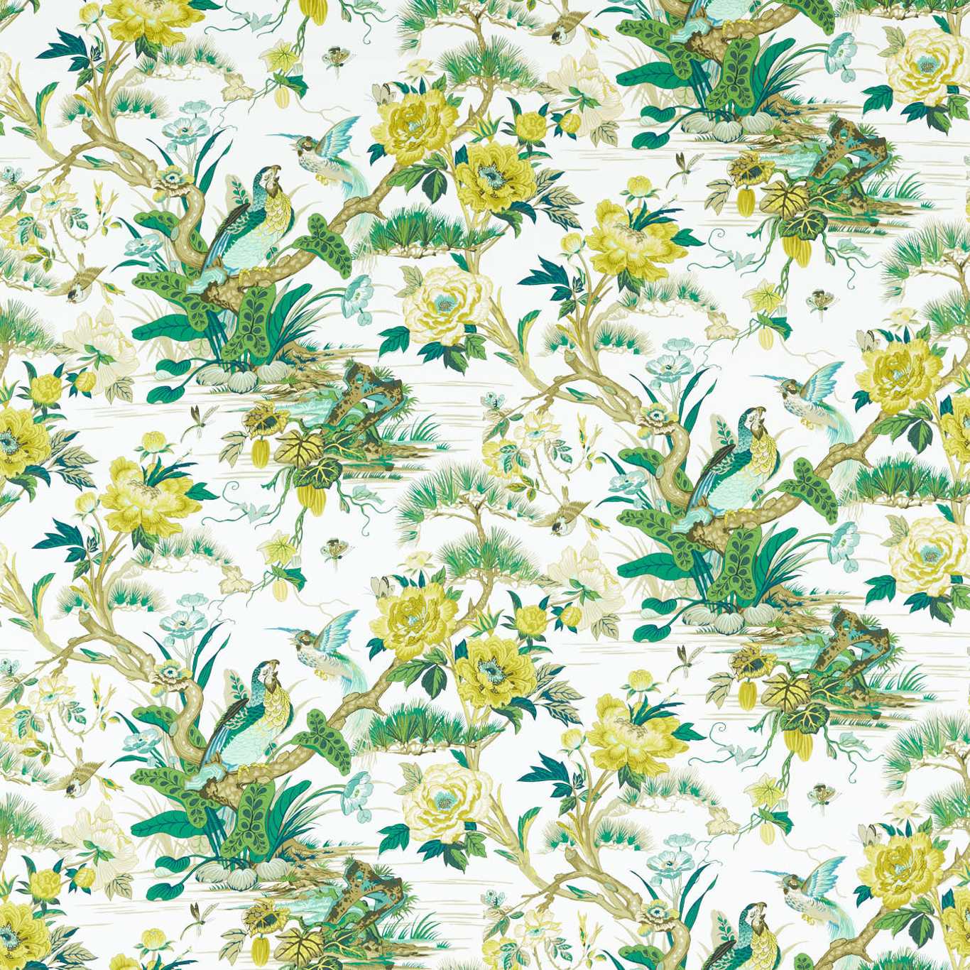 Loriini Botanical Green Fabric by SAN