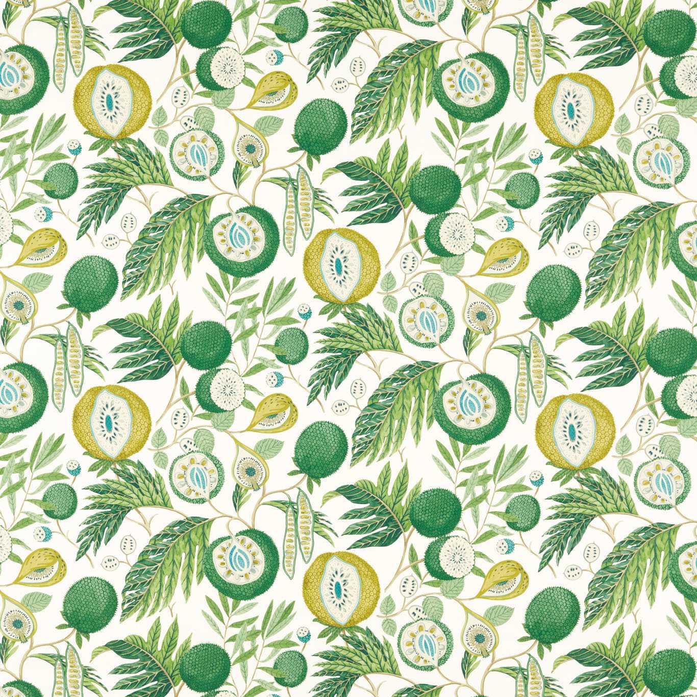 Jackfruit Botanical Green Fabric by SAN