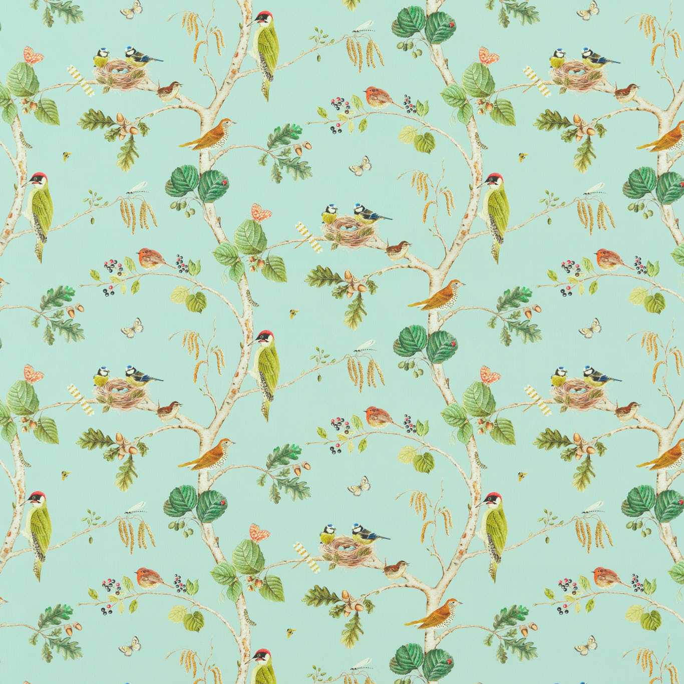 Woodland Chorus Sky Blue/Multi Fabric by SAN