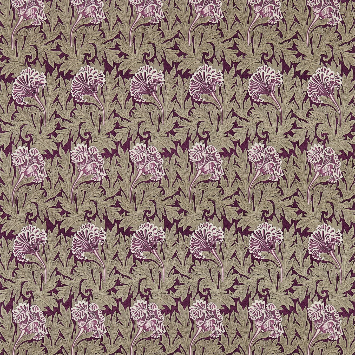 Tulip Heather/Olive Fabric by MOR