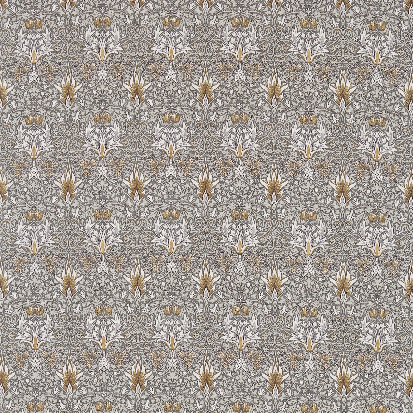 Snakeshead Pewter/Gold Fabric by MOR