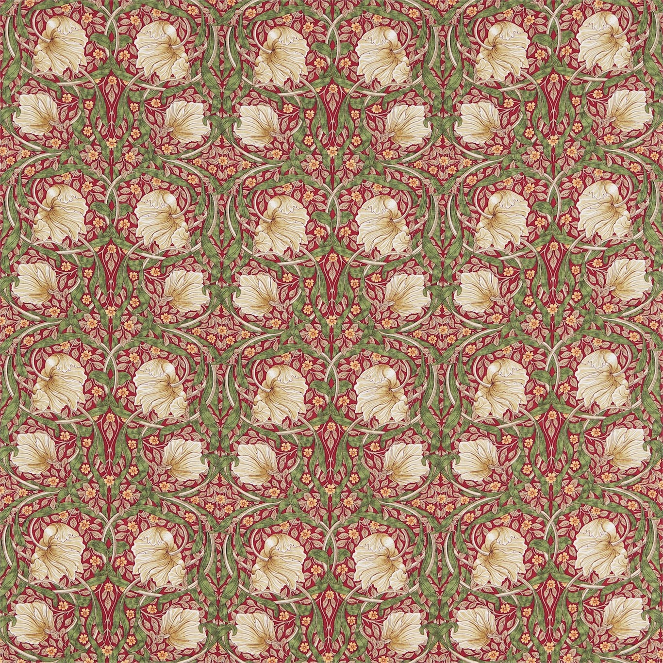 Pimpernel Red/Thyme Fabric by MOR