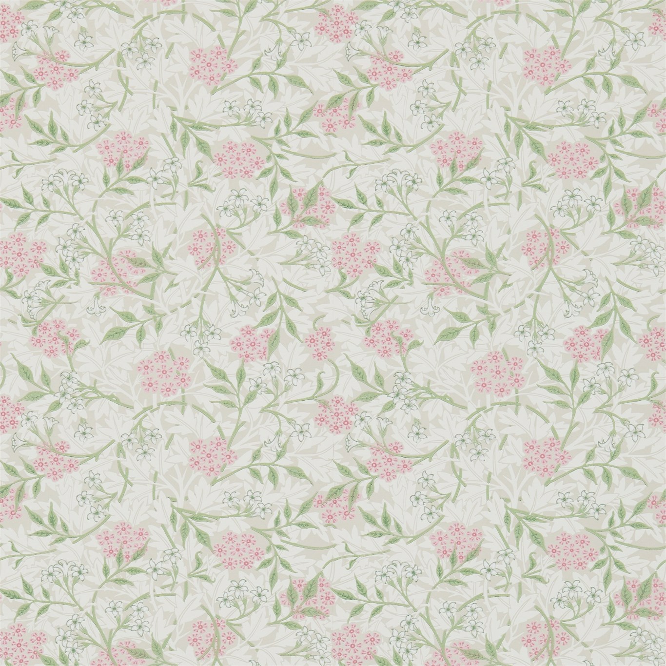 Jasmine Blossom Pink/Sage Wallpaper by MOR