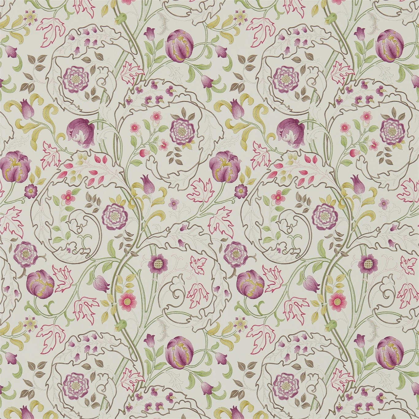 Mary Isobel Wine/Linen Wallpaper by MOR