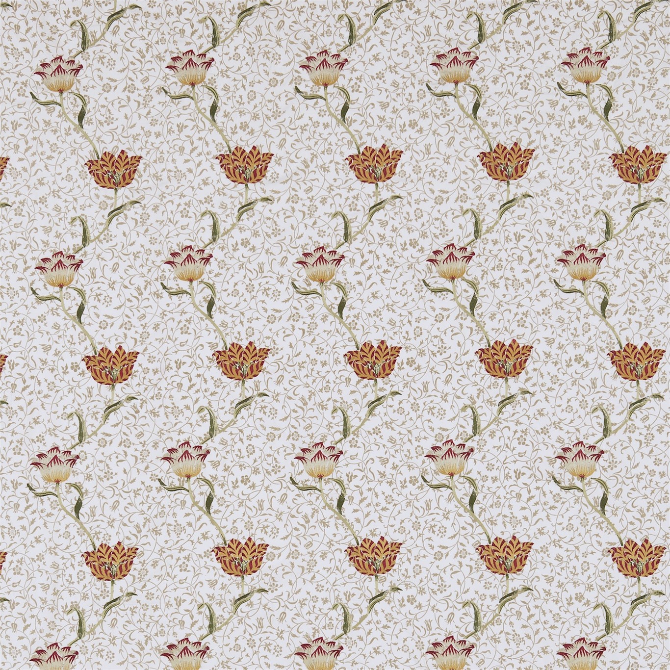 Garden Tulip Rose/Lichen Fabric by MOR