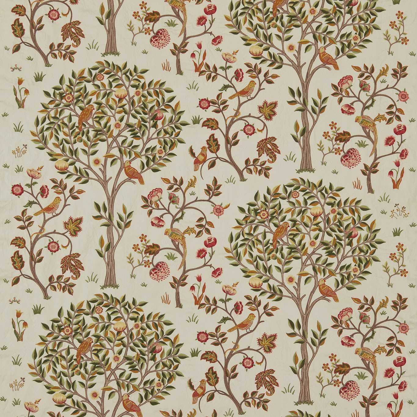 Kelmscott Tree Russet/Artichoke Fabric by MOR