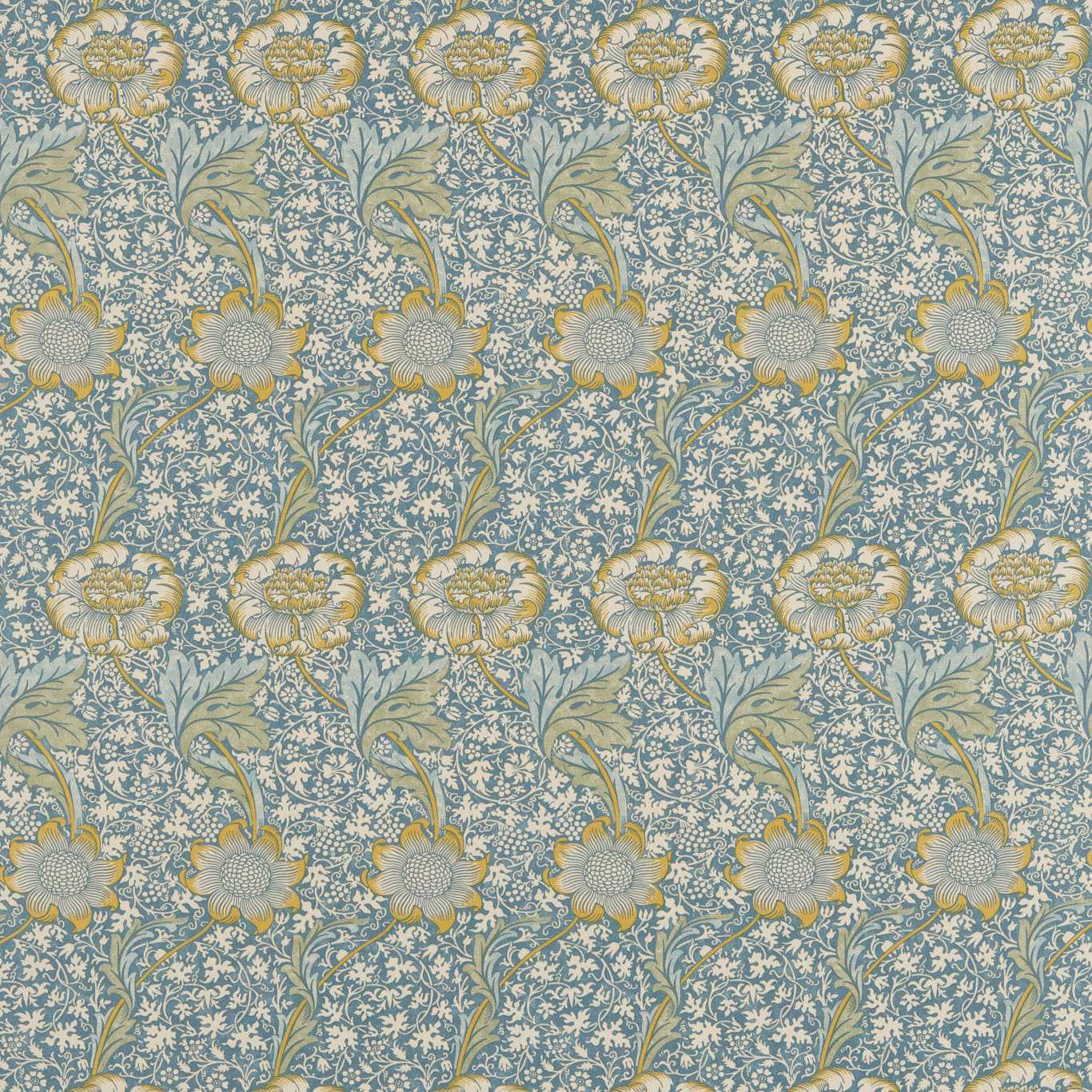 Kennet Sea Blue/Lichen Fabric by MOR