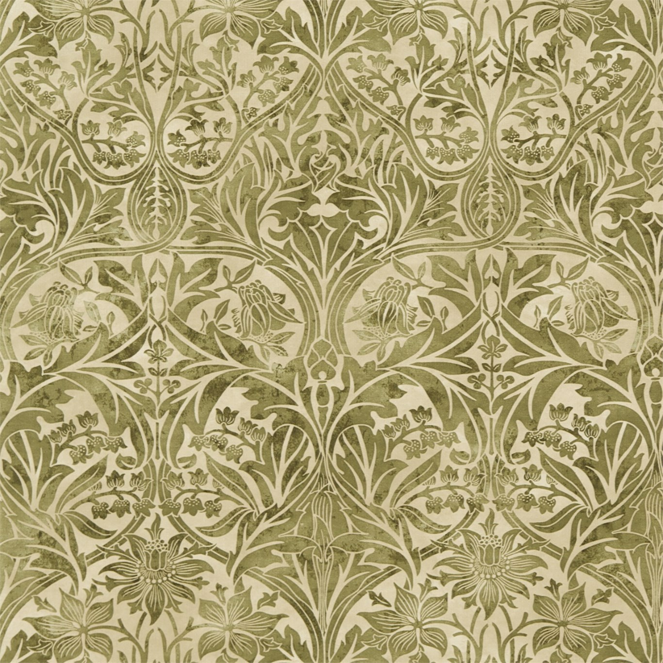 Bluebell Thyme/Vellum Fabric by MOR