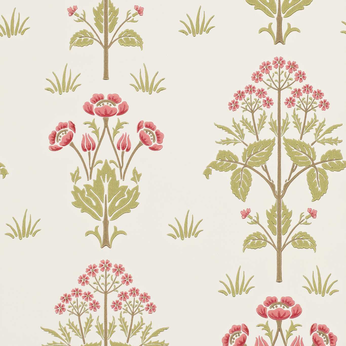 Meadow Sweet Rose/Olive Wallpaper by MOR