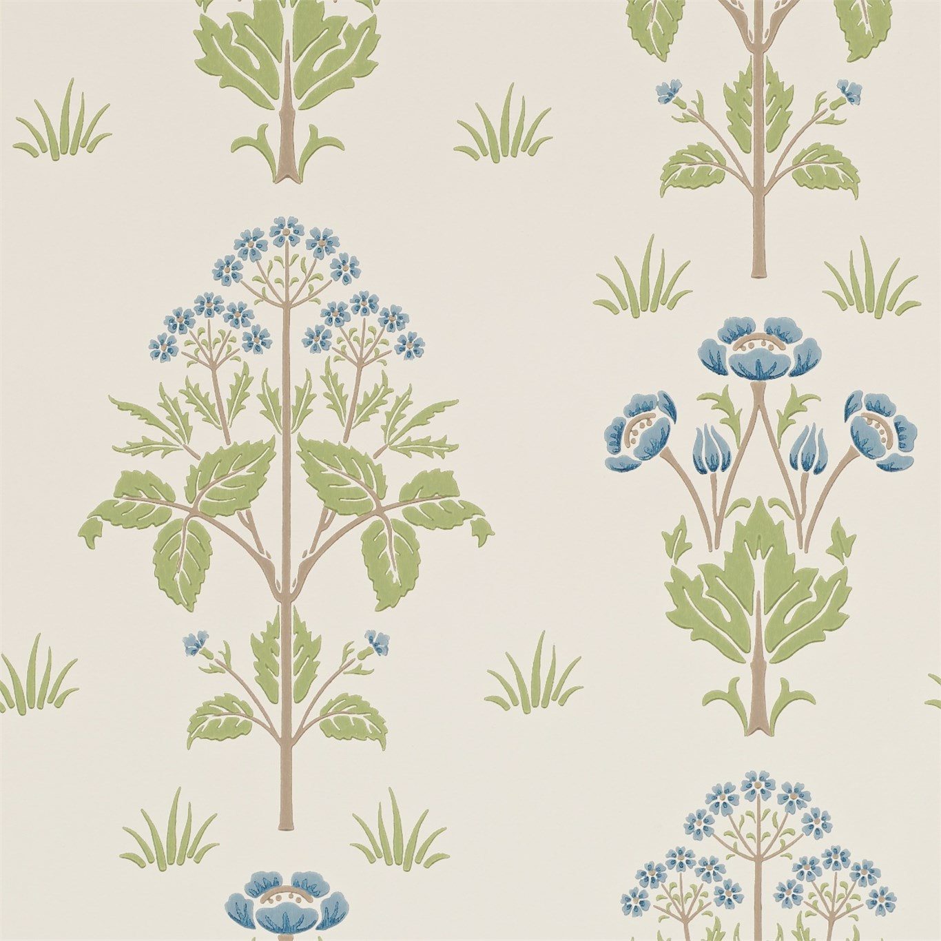 Meadow Sweet Cornflower/Leaf Wallpaper by MOR