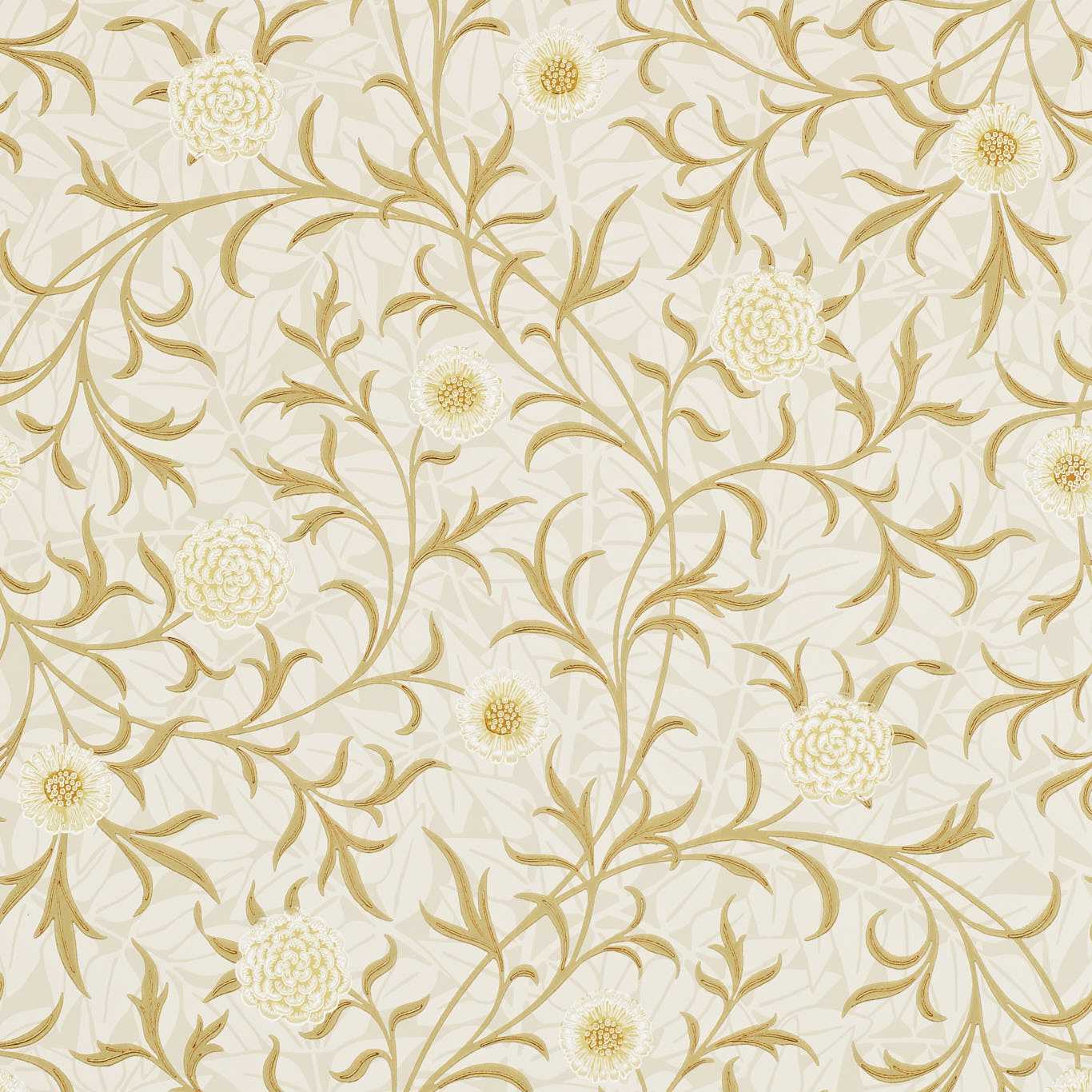 Scroll Vellum/Biscuit Wallpaper by MOR