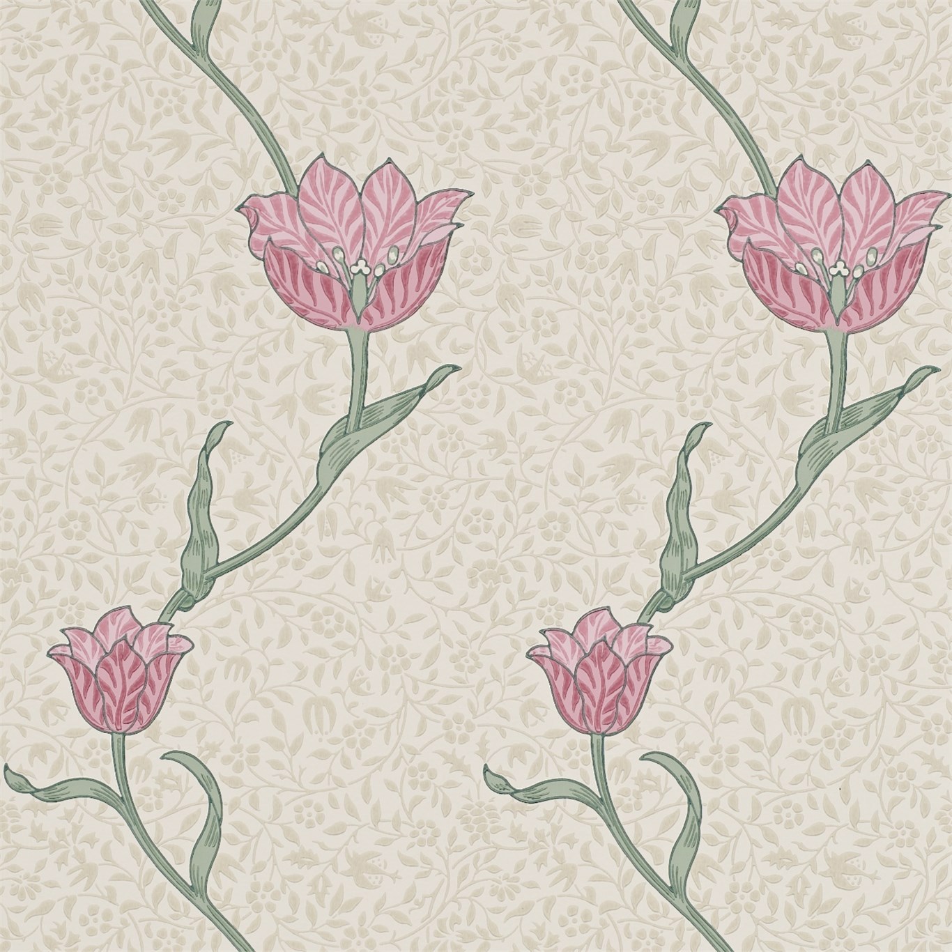 Garden Tulip Rose/Thyme Wallpaper by MOR